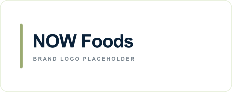 NOW Foods text logo placeholder